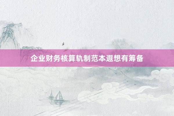 企业财务核算轨制范本遐想有筹备